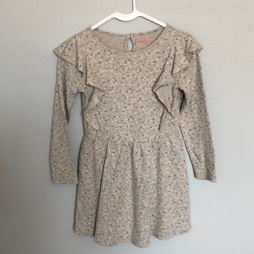 🧁Cat & Jack Grey sprinkle Birthday Dress🧁